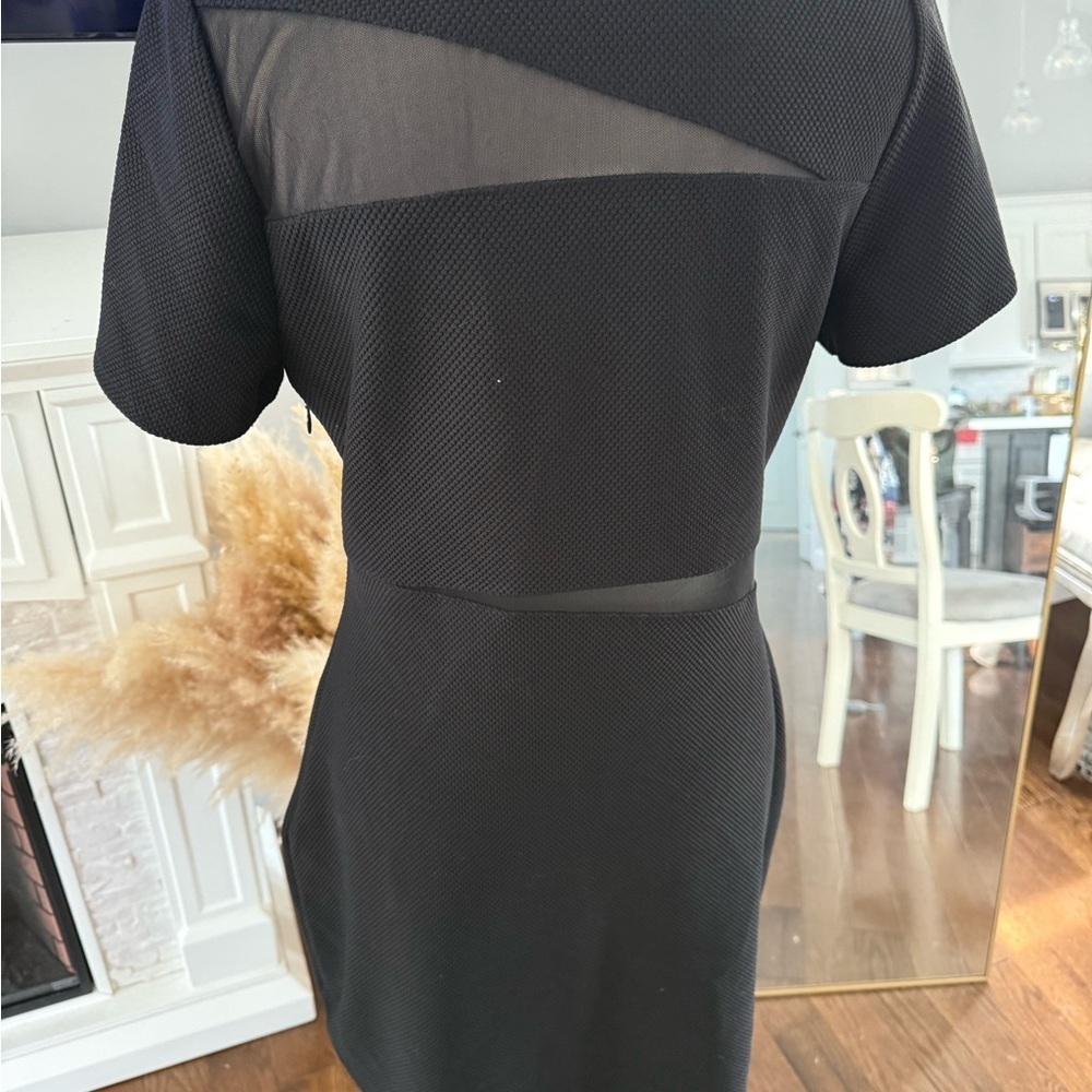 Express Black Mini Dress with Mesh Accents - Picture 3 of 8